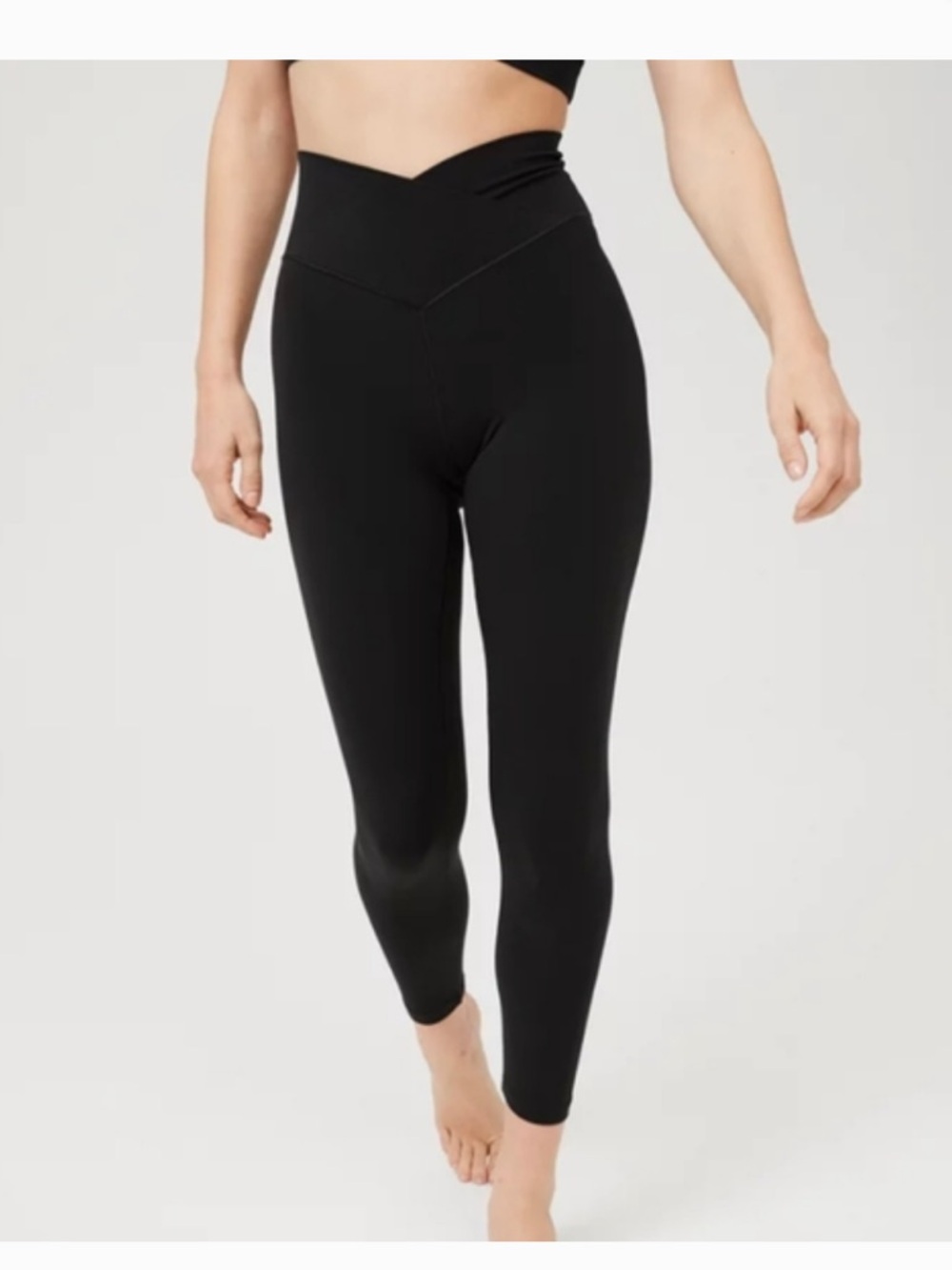 Aerie Black Real Me High Waisted Crossover 7/8 Legging - XL Long
